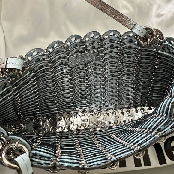 Brand NEW Paco Rabanne 1969 Flip shoulder bag blue (reversible) - Picture 2 of 3